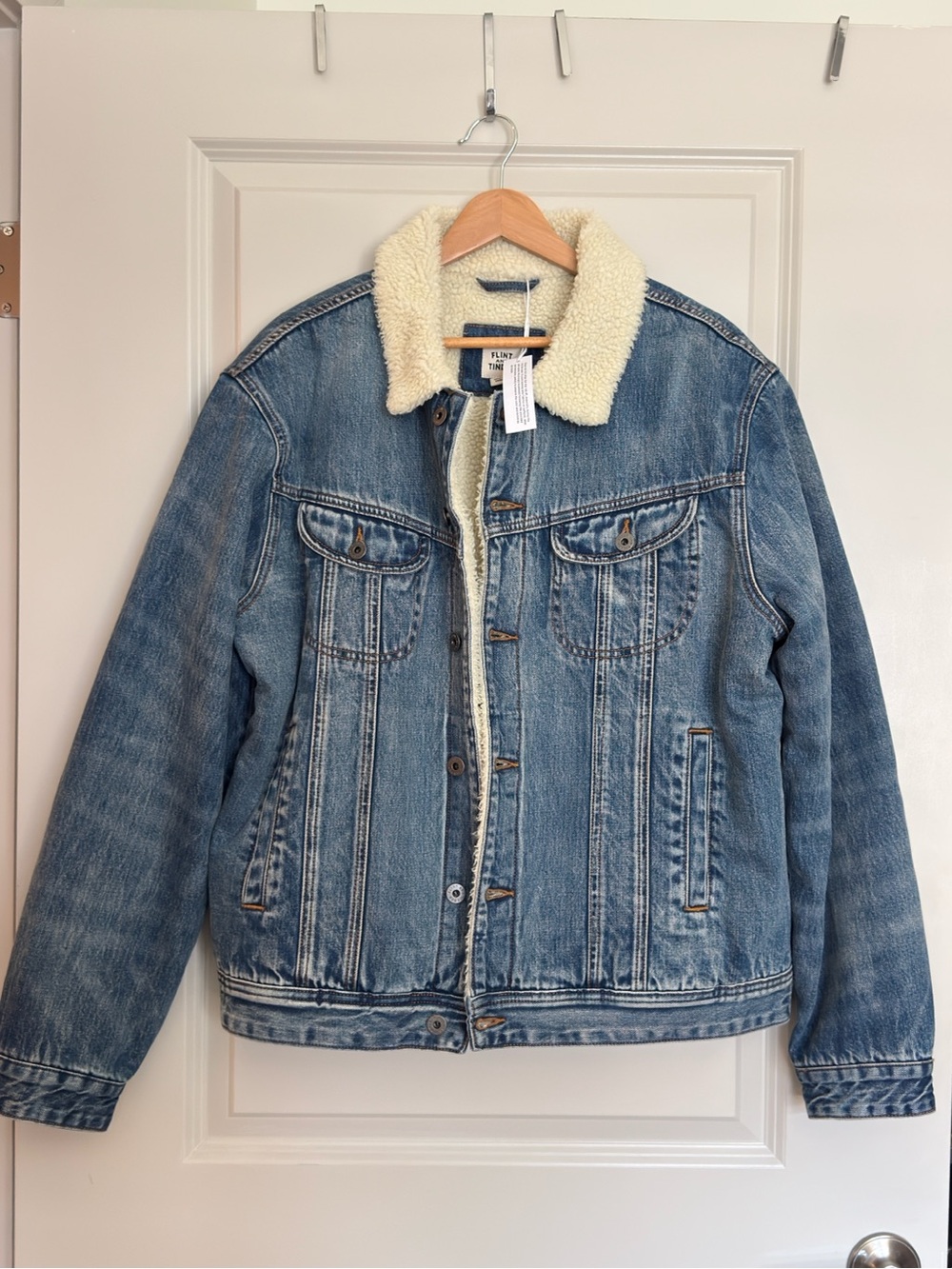 Denim Sherpa-Lined Jacket - Blue